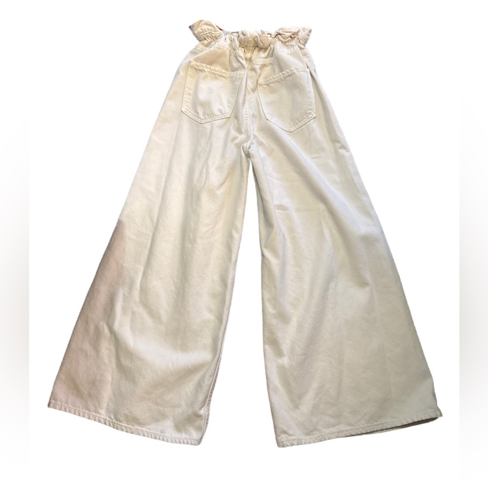 Mother The Doggie Bag Wide Leg Ankle Jeans Color Natural 27 New - Picture 2 of 7
